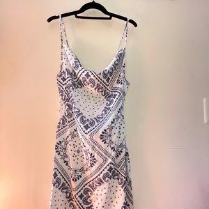 Black printing dress. Vintage printing